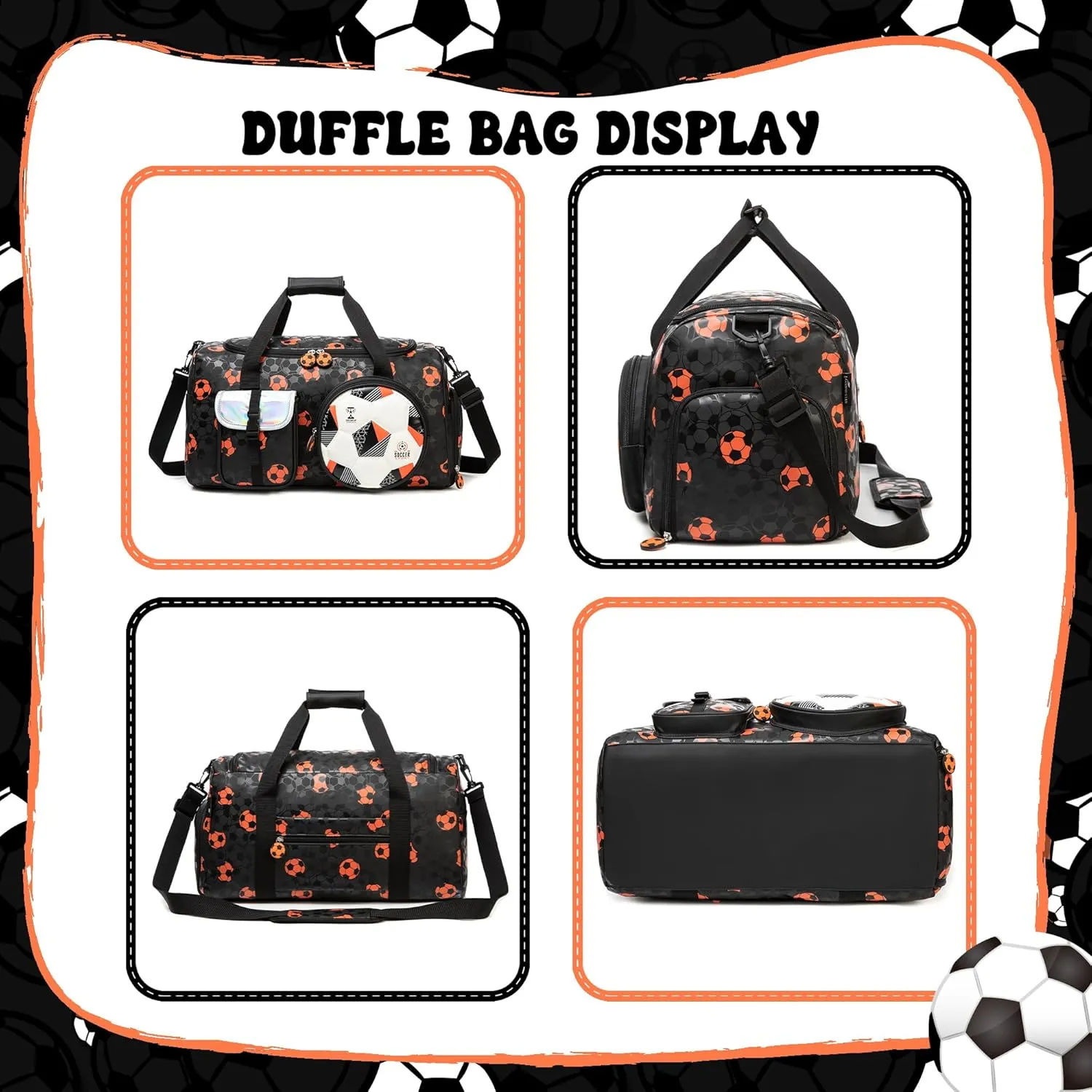 Kids Duffle Bag Boys Travel Bag for Kids Overnight Sports Bags for Boys Weekender Gym Soccer Bags for Boy with Shoe Compartment