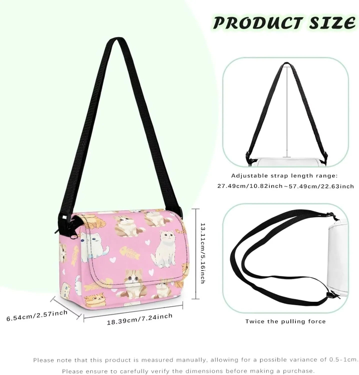 Kids Flap Crossbody Bag with Zipper Closure for School Travel