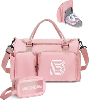 Kids Gifts for Daughter Son, Initial Teens Travel Duffel Bag, Sports Bag, Personalized Weekender Bag with Shoulder Strap, Monogram Overnight Bag, Gift for Friend Sister Women Gifts