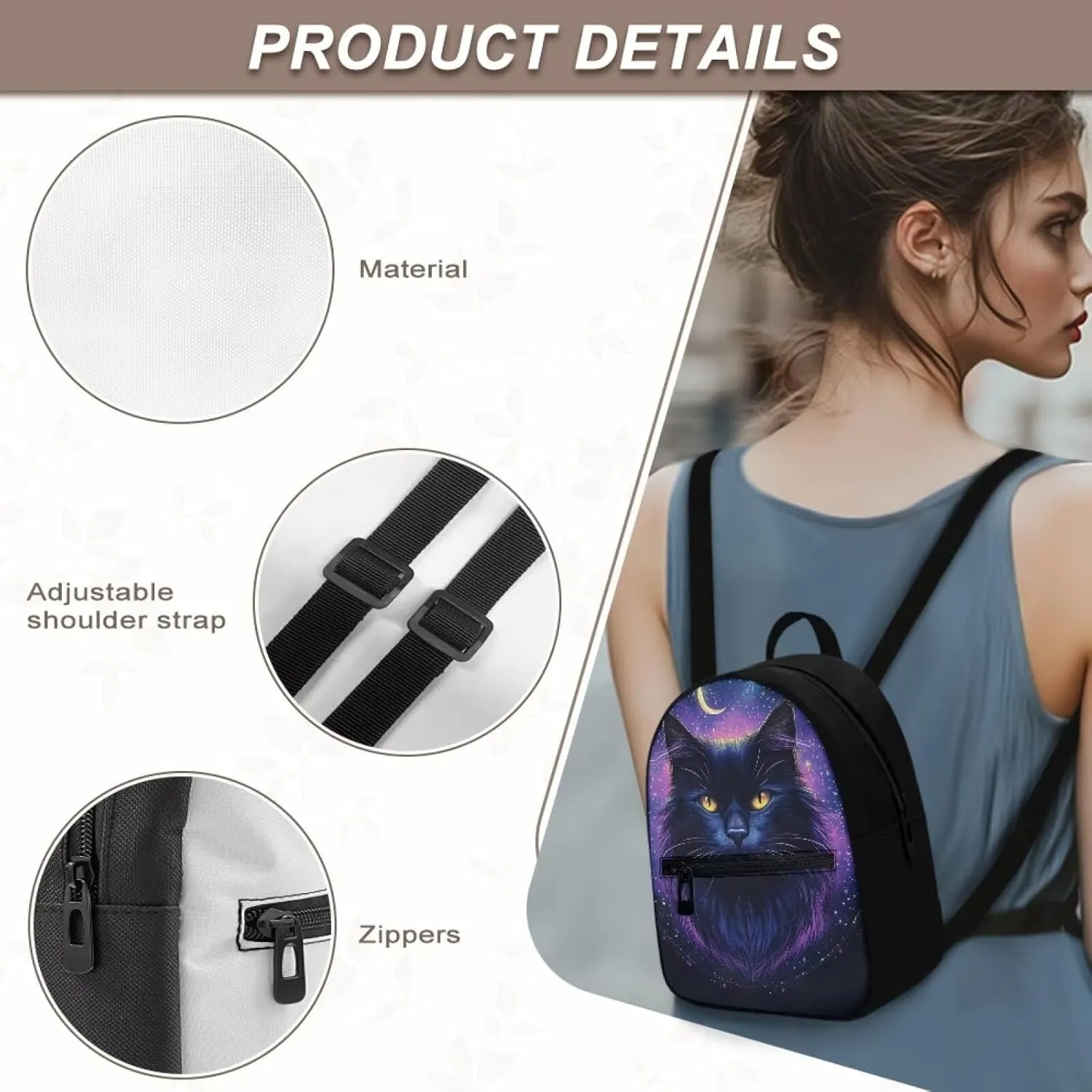Kindergarten Backpack For Toddler Girls 2-4 Black Cat Purple Purse Daycare For Little Kids Book Bag Preschool School Bag With Handles