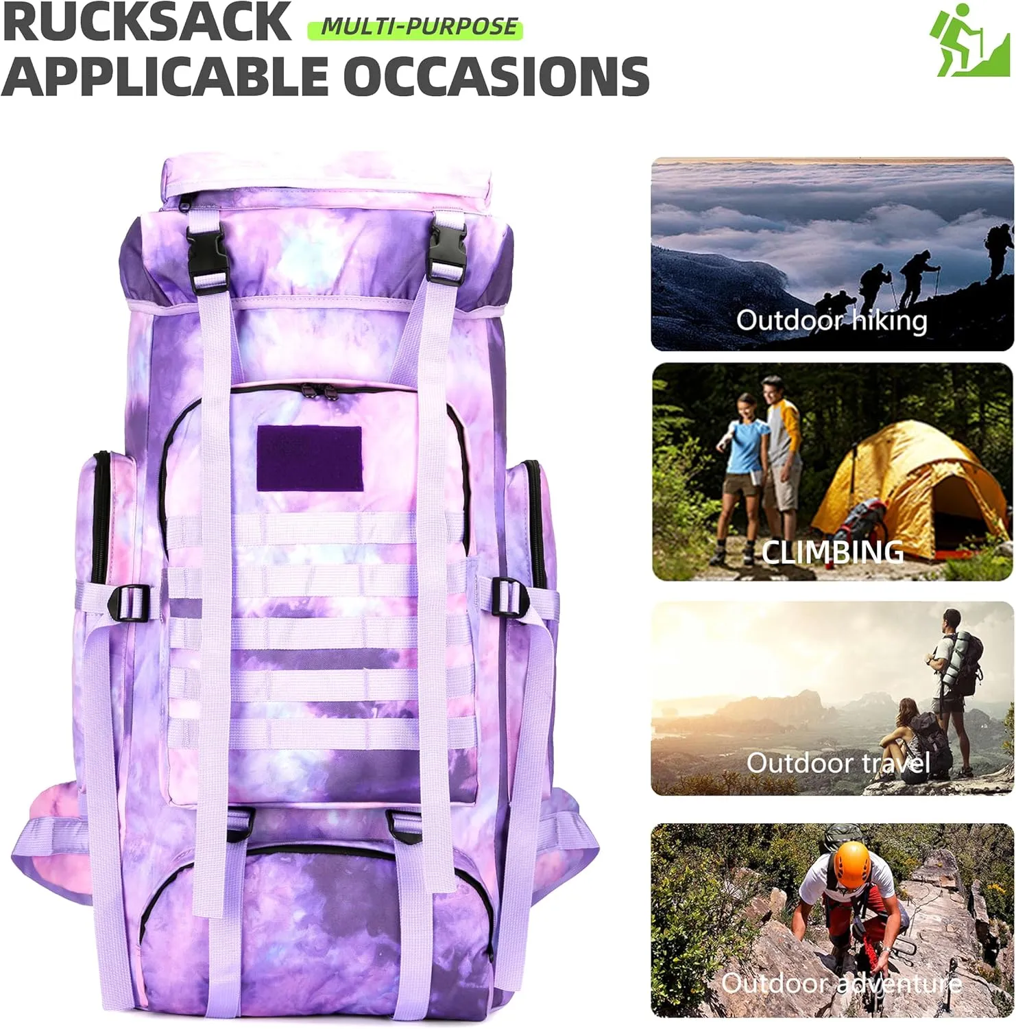King'sGuard 70L Camping Hiking Backpack Tactical Backpack Military Molle Rucksack Backpack for Outdoor