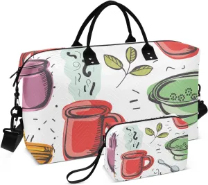 Kitchen Cook Tools Travel Duffle Bag, Large Weekender Overnight Bags for Women Men Waterproof Carry on Shoulder Tote Bags for Hospital Maternity Mommy Gym with Toiletry Bag