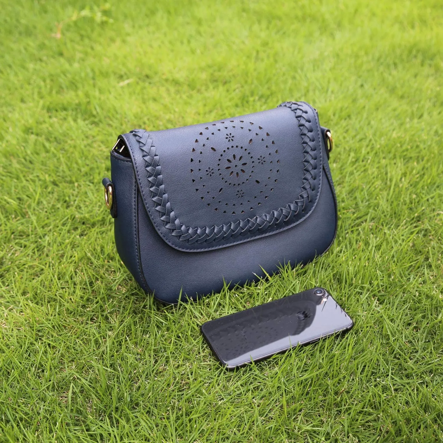 KKXIU Crossbody Bags for Women Hollow Purses with Adjustable Strap