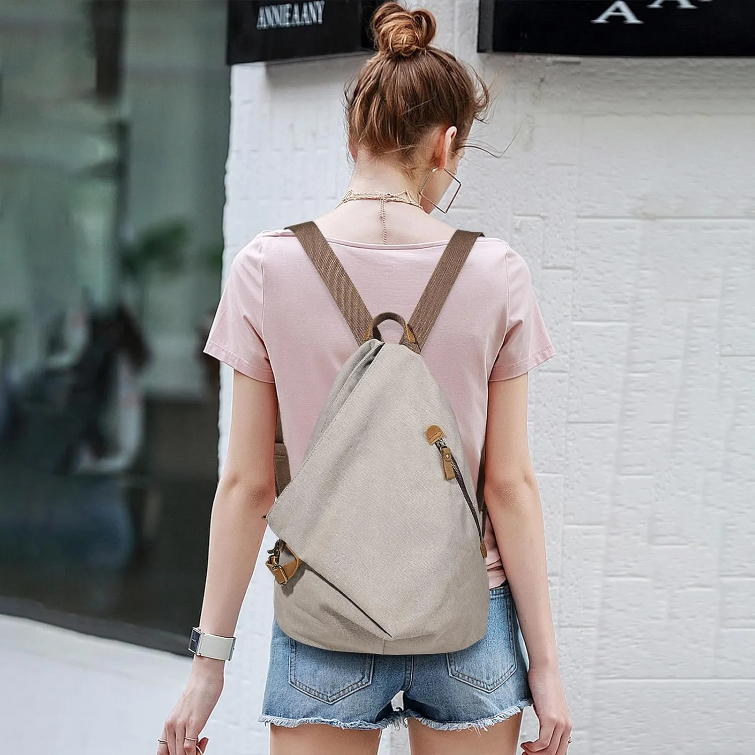 KL928 Canvas Vintage Backpack – Large Casual Daypack Outdoor Travel Rucksack Hiking Backpacks for Men Women