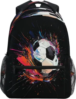KLL Backpacks for Unisex Adult Waterproof Stylish Travel Bags with Chest Strap for College Work Football Soccer Ball