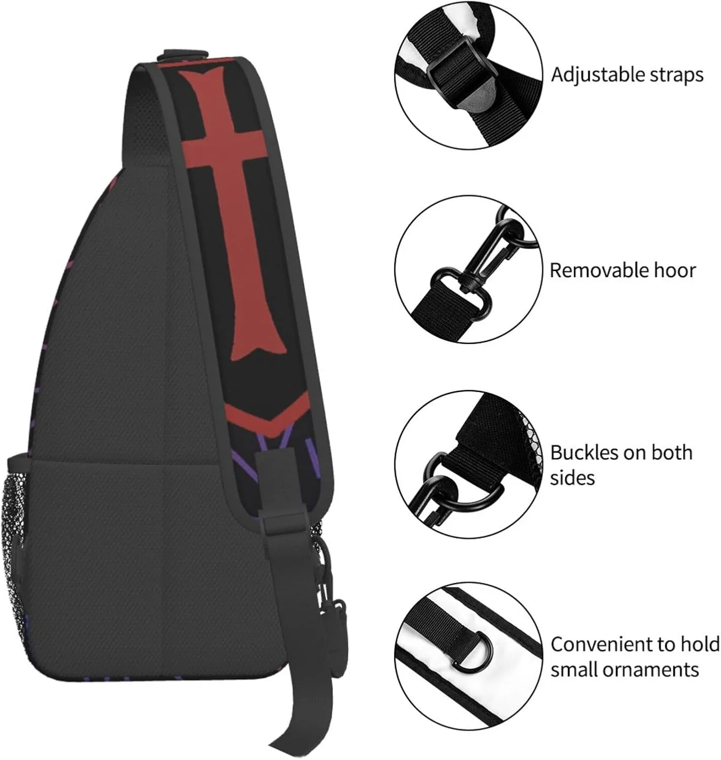 Knights Templar Cross Shield Small Crossbody Backpack Sling Bag For Men Women Mini One Shoulder Chest Bags Gym Sport Travel Hiking Daypack