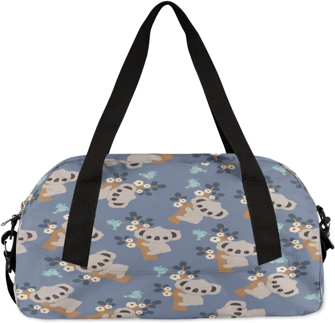 Koala Floral Flower Gym Bag, Duffle Bag, Weekender Bag, Duffel Bag, Overnight Bag, Travel Duffel Bag, Dance Bag, Tote Bag, Beach Bag, Pool Bag, Gym Duffle Bag, Carry on Bag