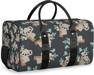 Koala Floral Travel Duffle Bag, Weekender Bags for Women Men, Carry on Overnight Bag Waterproof Gym Bags, Hospital Bag for Labor and Delivery