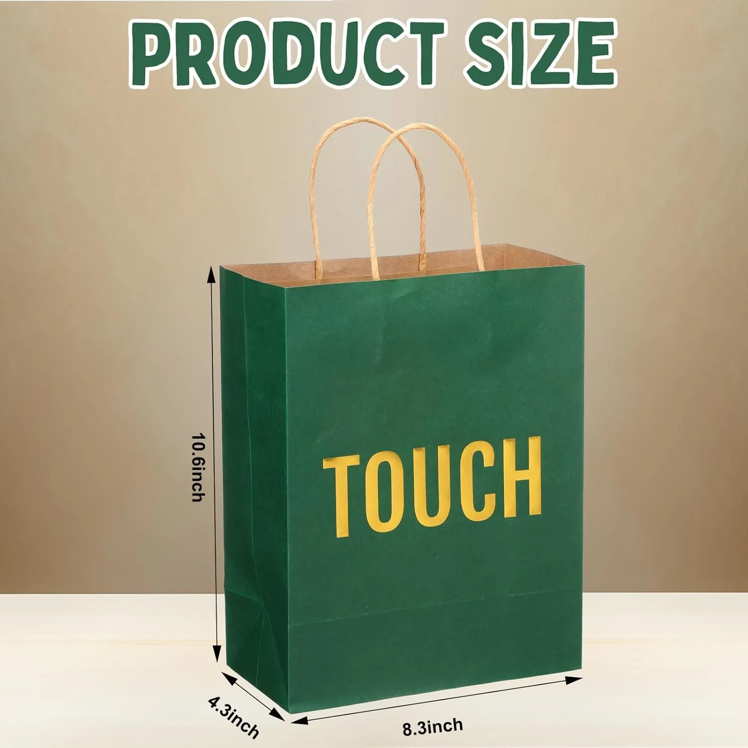 Kolldenn 5 Senses Gift Bags for Him for Her with 10 Pcs Tissue Paper, Paper Bags with Handles Five Senses Gifts for Valentines Christmas Birthday Wedding Anniversary(Green,8.3 x 4.3 x 10.6 Inch)