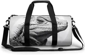 Komodo Dragon Lizard (2) Gym Bag Travel Waterproof Duffel Bag Carryon Overnight Bags Tote Bags for Sports