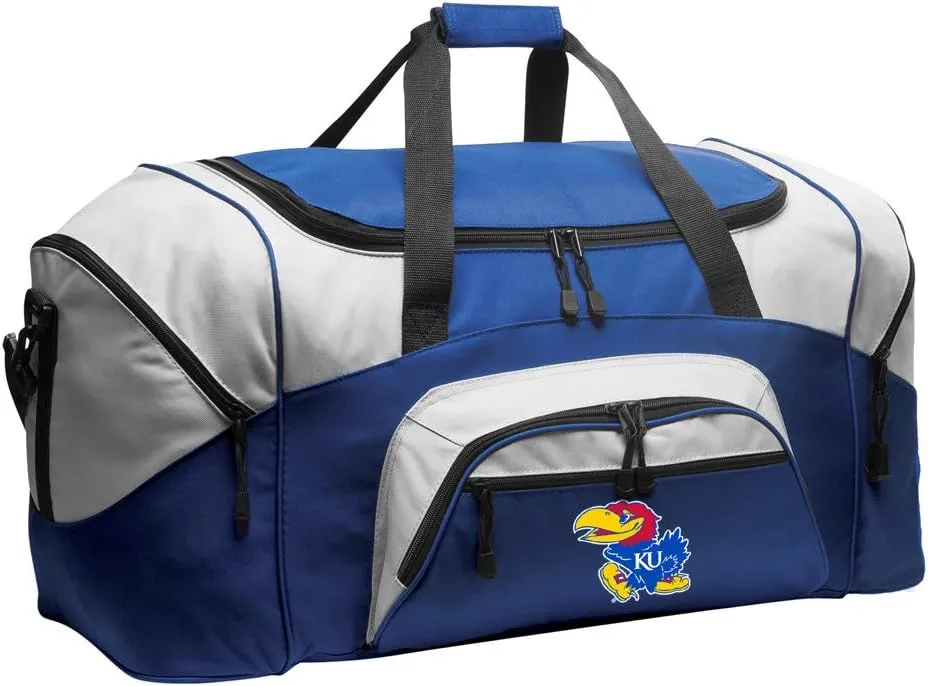 KU Jayhawks Suitcase Duffel Bag Large University of Kansas Travel Duffle or Sports Gear Gym Bag