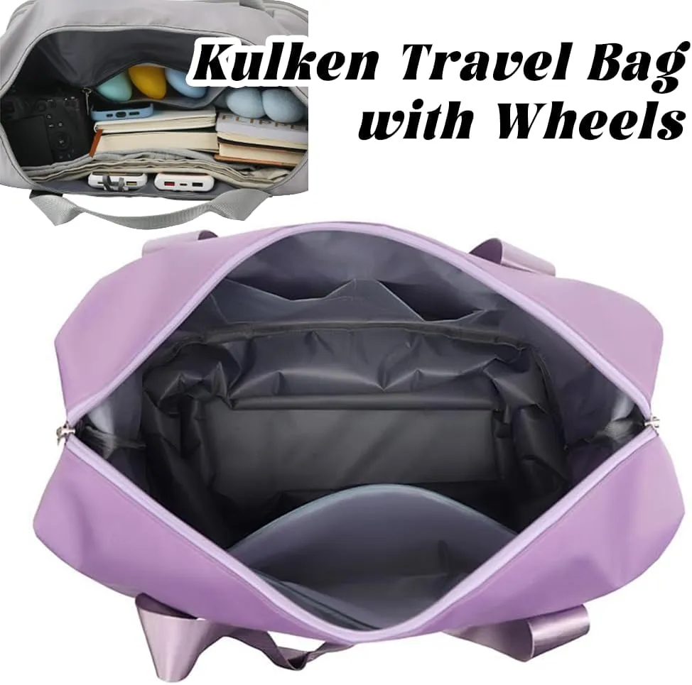 Kulken Travel Bag with Wheels, 2025 New Large Capacity Travel Bag - Universal Wheel Removable, Expandable Foldable (B)