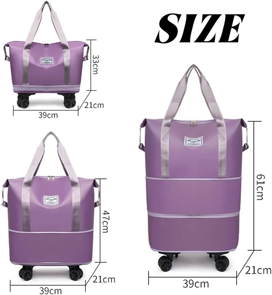 Kulken Travel Bag with Wheels, 2025 New Large Capacity Travel Bag - Universal Wheel Removable, Expandable Foldable (B)