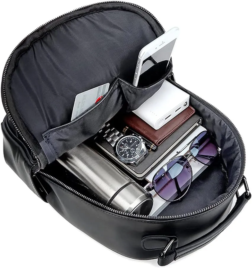 Ladies 3D Lionhead Travel Backpacks Men Women Small Pu Leather Shoulder Bag Portable Handbag Pack