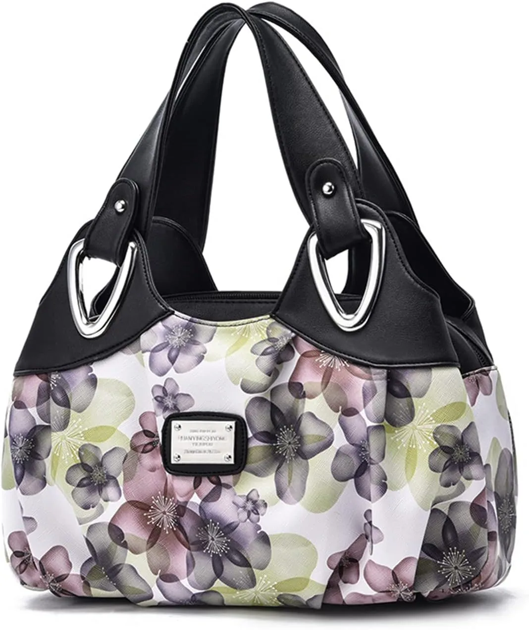 Ladies Fashion Handbags Elegant Top-handle Bags for Women Floral Shoulder Bags PU Leather