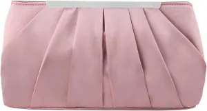 Lanpet Women's Satin Evening Clutch Bag Elegant Pleated Formal Handbag Simple Classic Purse for Women