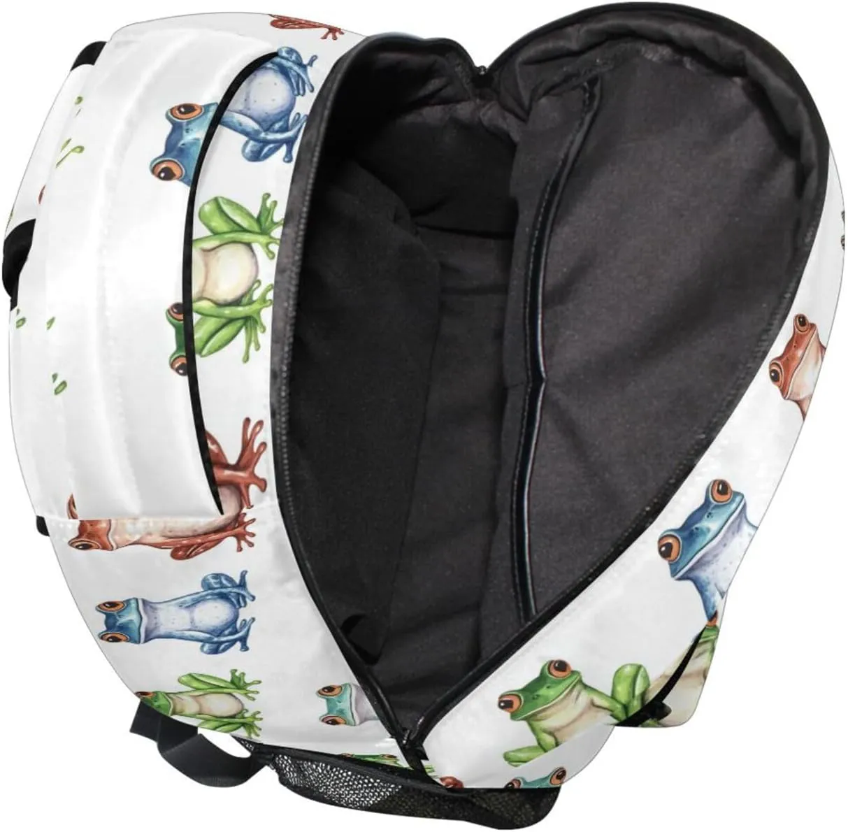 Laptop Backpack for Men Women Waterproof Outdoor Backpack with Chest Strap for College Work Cartoon Funny Frog White