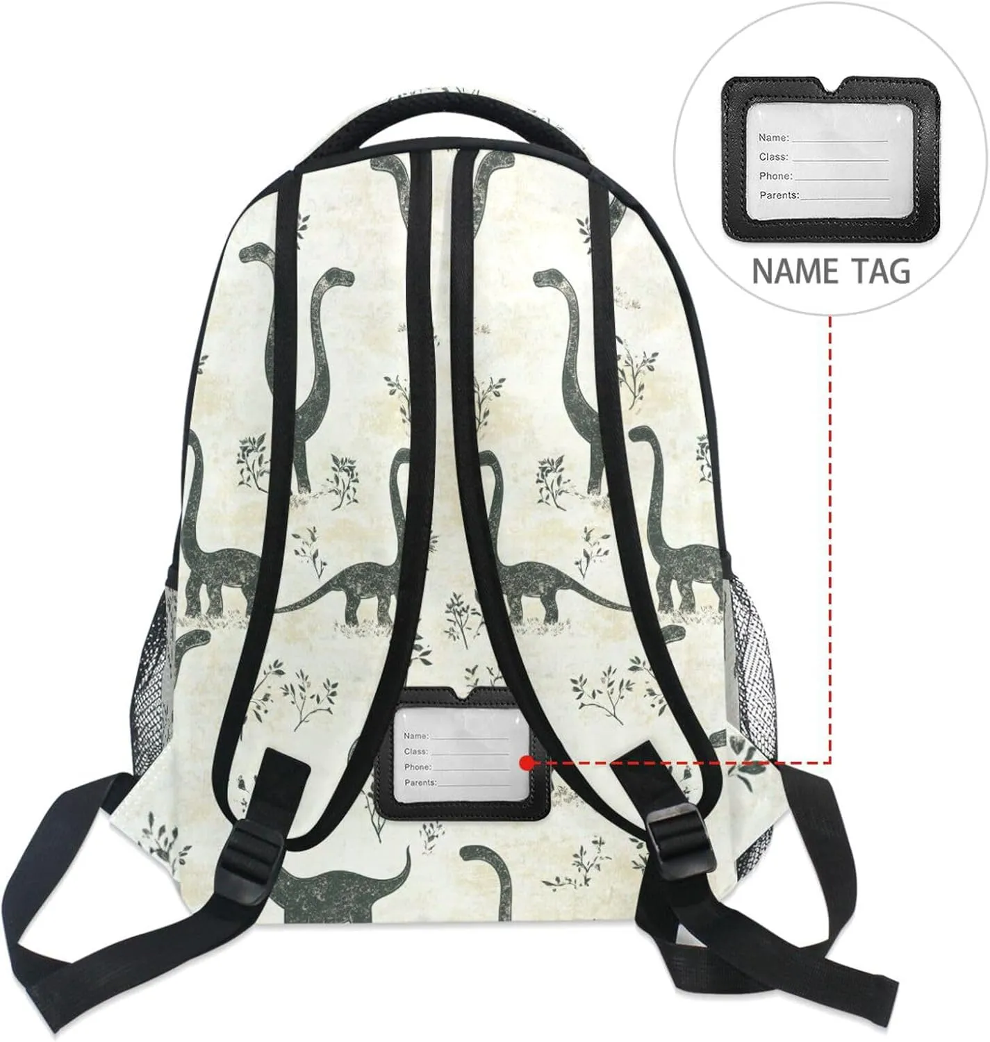Laptop Backpack for Teens Boys Girls Waterproof Laptop Bookbag with Chest Strap for Business Work College Travel Trip Sweet Dinosaur Brachiosaurus Plain