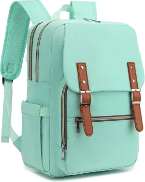 Laptop Backpack for Women Girls School Work Business Travel Computer Backpacks College Bookbag Fit 15.6 Inch Notebook (Green)