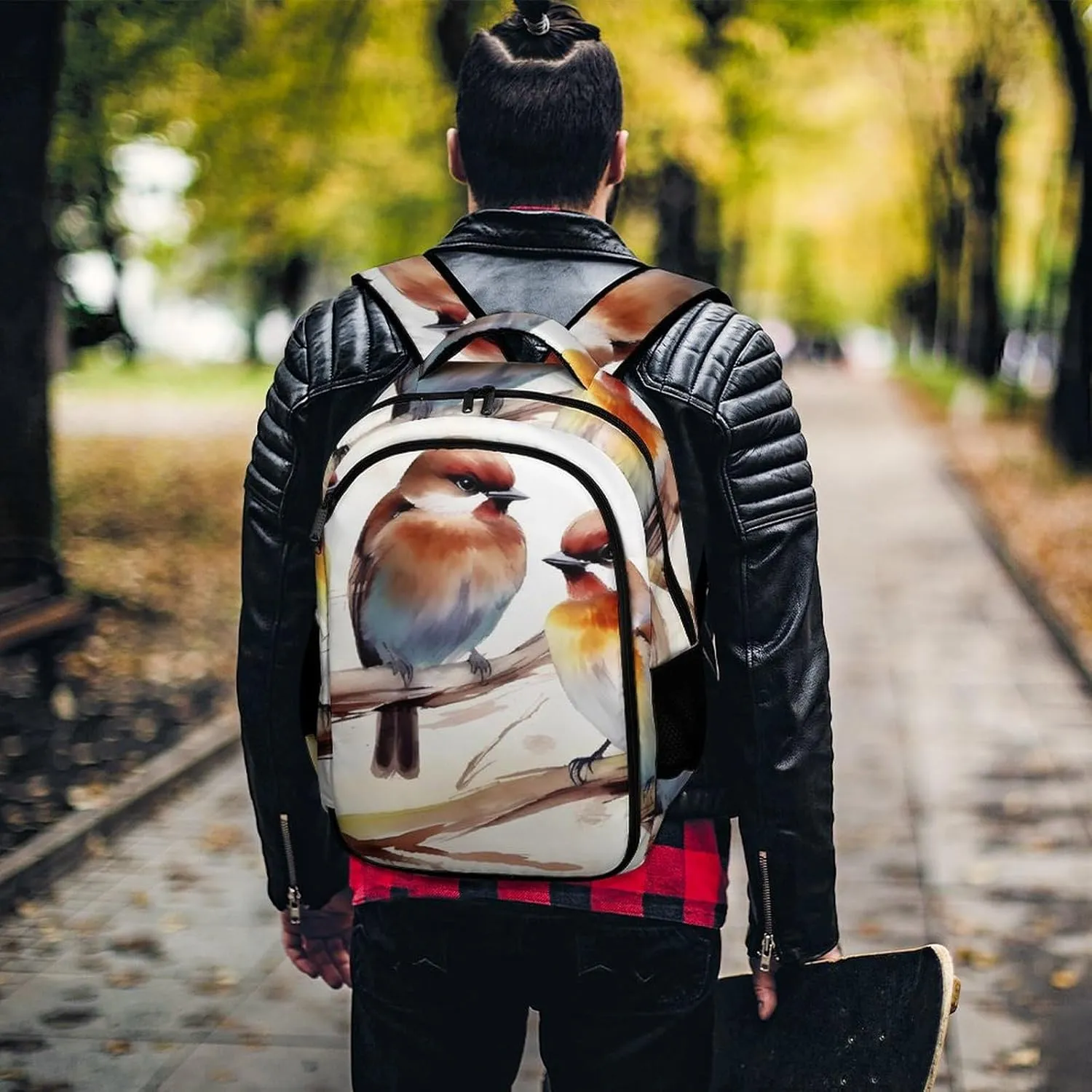 Laptop Backpack for Women Men Daypack Waterproof Birds Resting On Tree Branch Computer Bag Business Work Bag for Travel