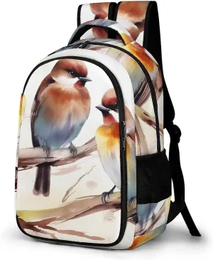 Laptop Backpack for Women Men Daypack Waterproof Birds Resting On Tree Branch Computer Bag Business Work Bag for Travel