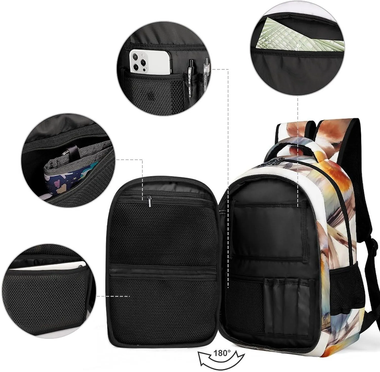 Laptop Backpack for Women Men Daypack Waterproof Birds Resting On Tree Branch Computer Bag Business Work Bag for Travel