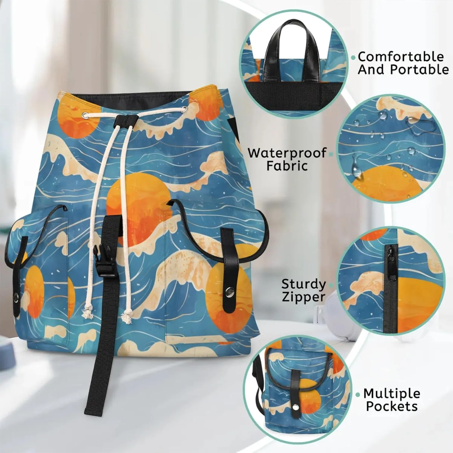 Laptop Backpacks Seawater Sun Travel Backpack for Women Work Backpack Computer Bag for Business Travel Fits 15 Inch Laptop