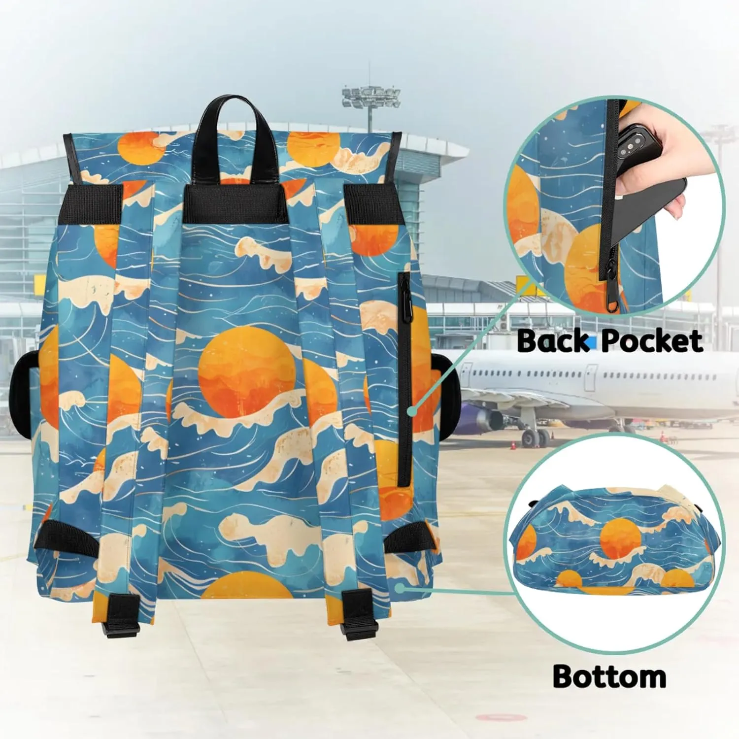 Laptop Backpacks Seawater Sun Travel Backpack for Women Work Backpack Computer Bag for Business Travel Fits 15 Inch Laptop