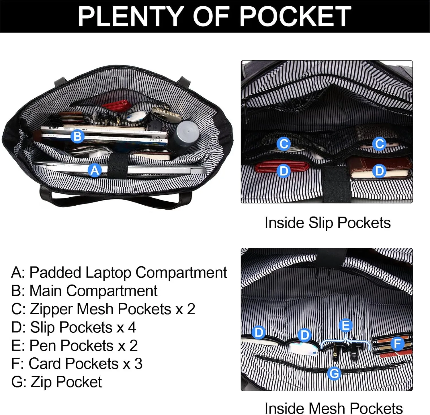 Laptop Bag for Women,ChaseChic Waterproof Classic Teacher's Tote Bag 15.6in Computer Work Bags for Women with Luggage Strap