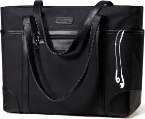 Laptop Bag for Women,ChaseChic Waterproof Classic Teacher's Tote Bag 15.6in Computer Work Bags for Women with Luggage Strap