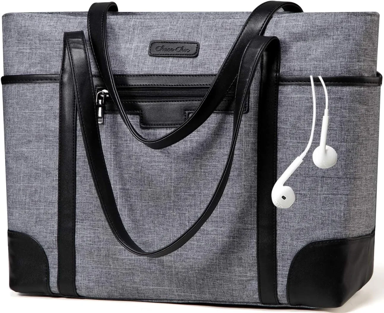 Laptop Bag for Women,ChaseChic Waterproof Classic Teacher's Tote Bag 15.6in Computer Work Bags for Women with Luggage Strap