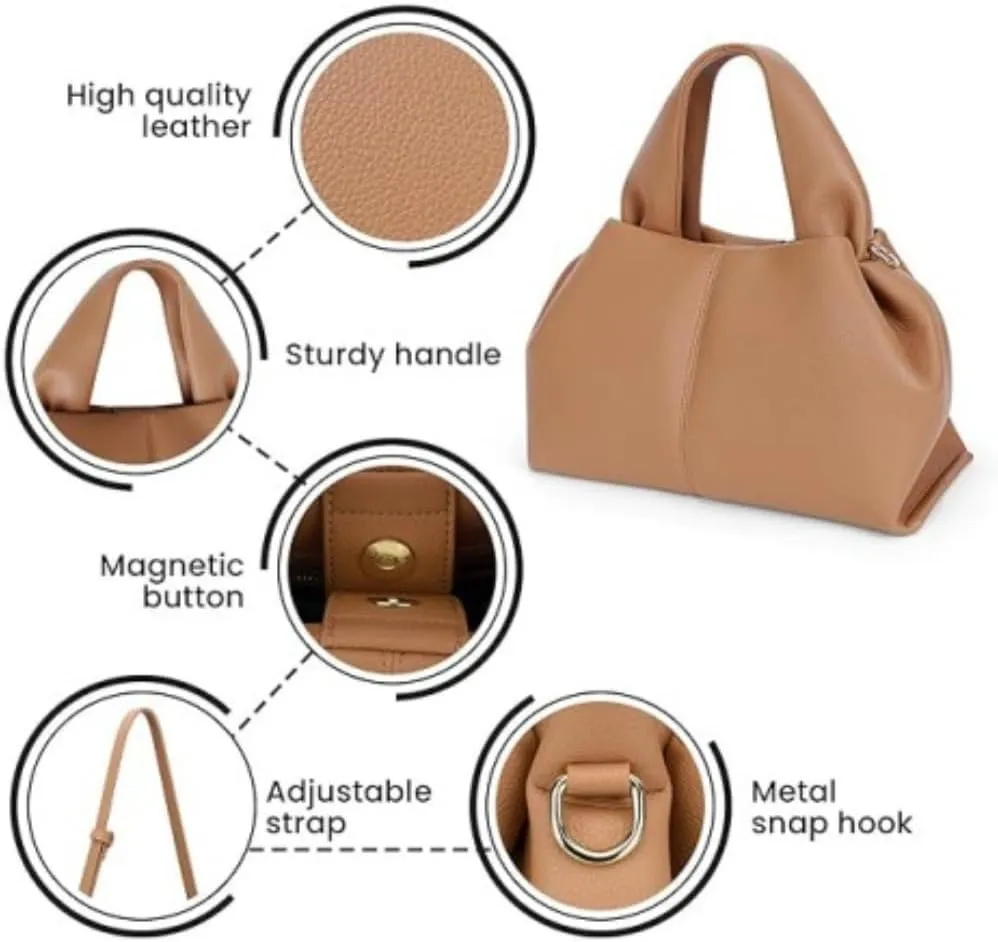 Large Capacity HandBags Genuine Leather Purses for Women Tote Bags Ladies Cloud Clutch Big Shoulder Commuter Bag