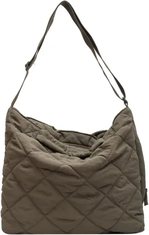 Large Capacity Shoulder Messenger Bag Rhombus Pattern Solid Color Women Crossbody Handbag Vintage for Office Work
