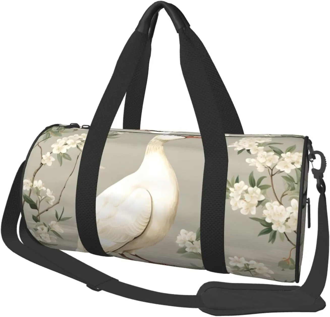 Large Capacity Travel Bag Branch White Goose Travel Duffle Bag with Adjustable Strap Foldable Sports Gym Bag for Men Women Carry On Luggage Weekend Bag