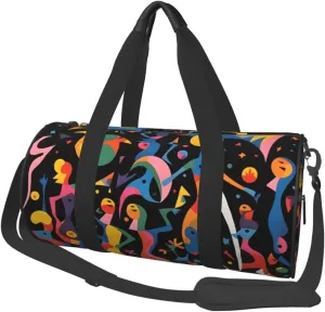 Large Capacity Travel Bag Dancing Crowd Travel Duffle Bag with Adjustable Strap Foldable Sports Gym Bag for Men Women Carry On Luggage Weekend Bag