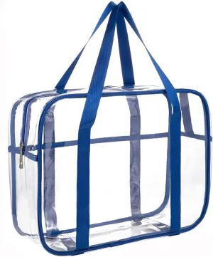 Large Clear Makeup Bags Thick PVC Zippered Clear Toiletry Bag Clear Tote Bags Cosmetic Bag for Daily Work,Travel,Sport