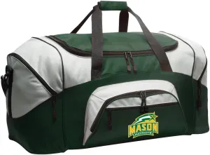 LARGE George Mason Duffel Bag George Mason University Suitcase or Gym Bag For Men Or Her Official GMU Merchandise (Green)