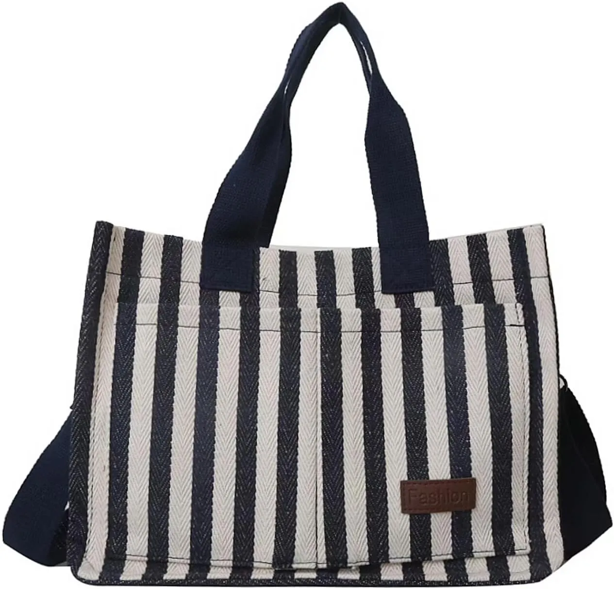 Large Striped Tote Bag Laptop Grocery Art Bag Utility Shoulder Diaper Teacher Work Gym Beach Travel Tote for Women