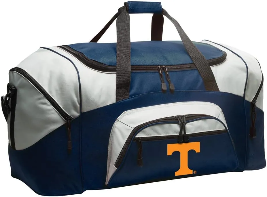 LARGE Tennessee Vols Duffel Bag University of Tennessee Suitcase or Gym Bag For Men Or Her (Navy)