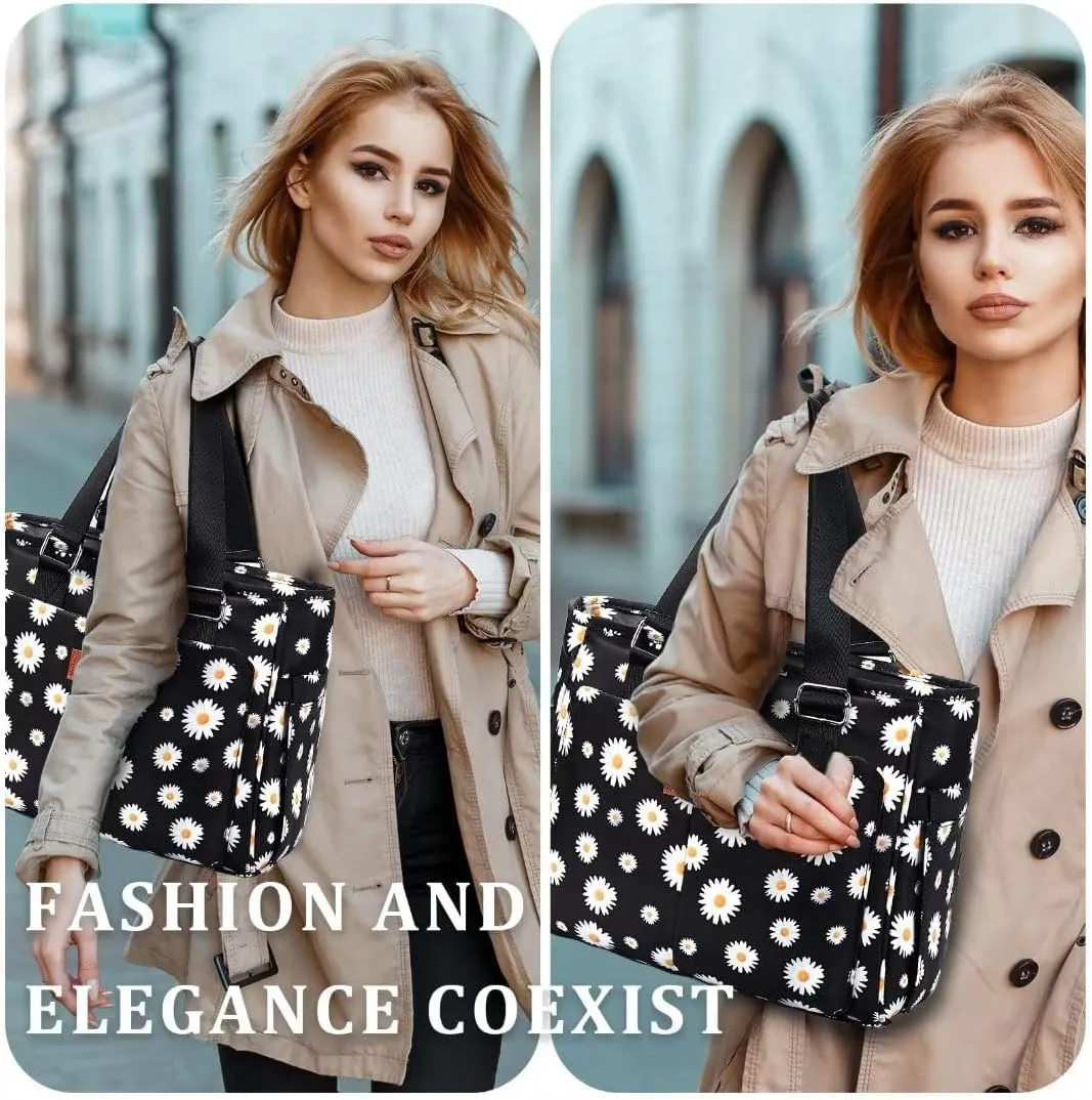 Large Women Lunch Bags for Work/Insulated Adult Lunch Box for Women/Leakproof Cooler Lunch Tote Bag with Storage Pocket. Reusable Lunch Cooler Purse for Work Picnic Hiking 14L, Floral