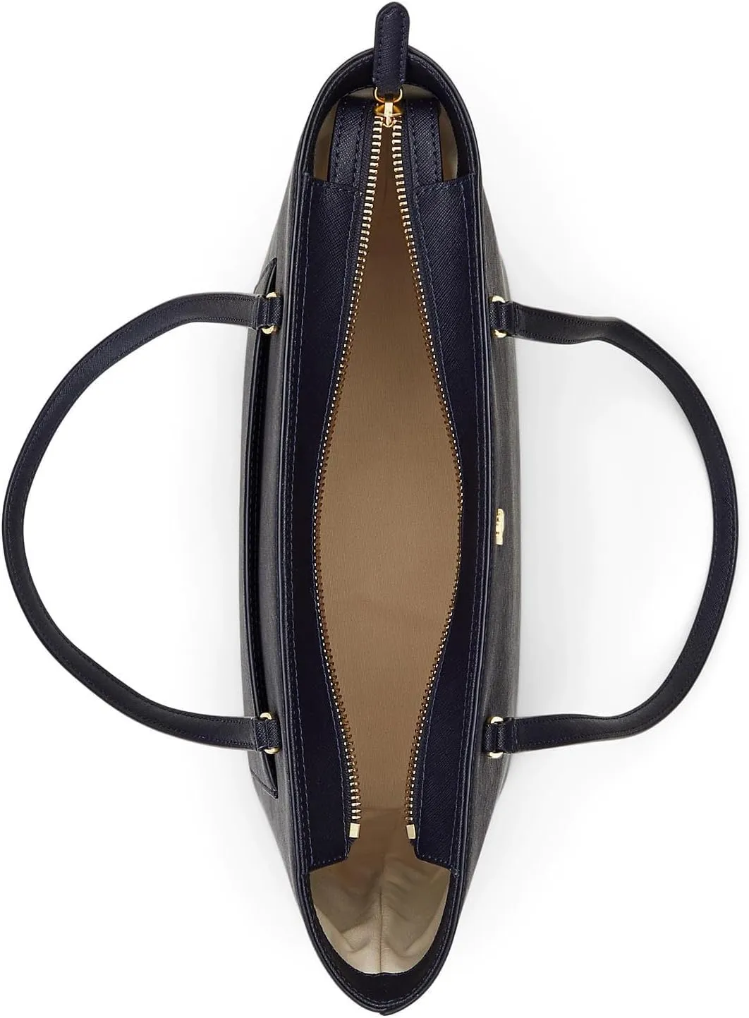 Lauren Ralph Lauren Crosshatch Leather Medium Karly Shopper Tote