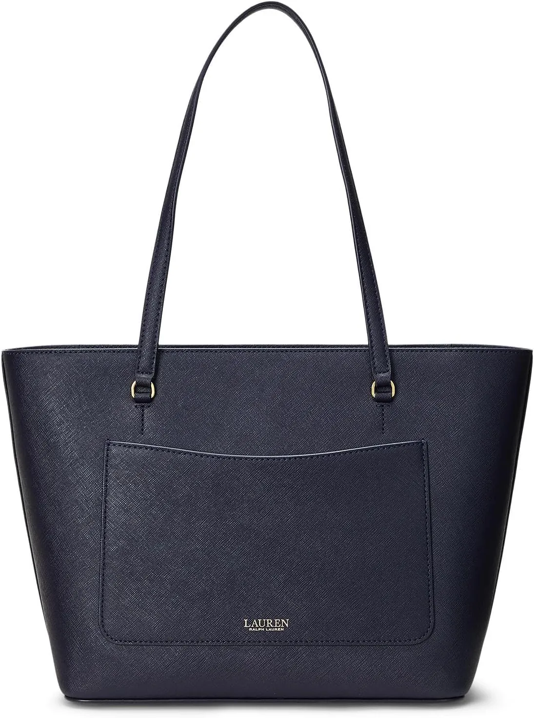Lauren Ralph Lauren Crosshatch Leather Medium Karly Shopper Tote
