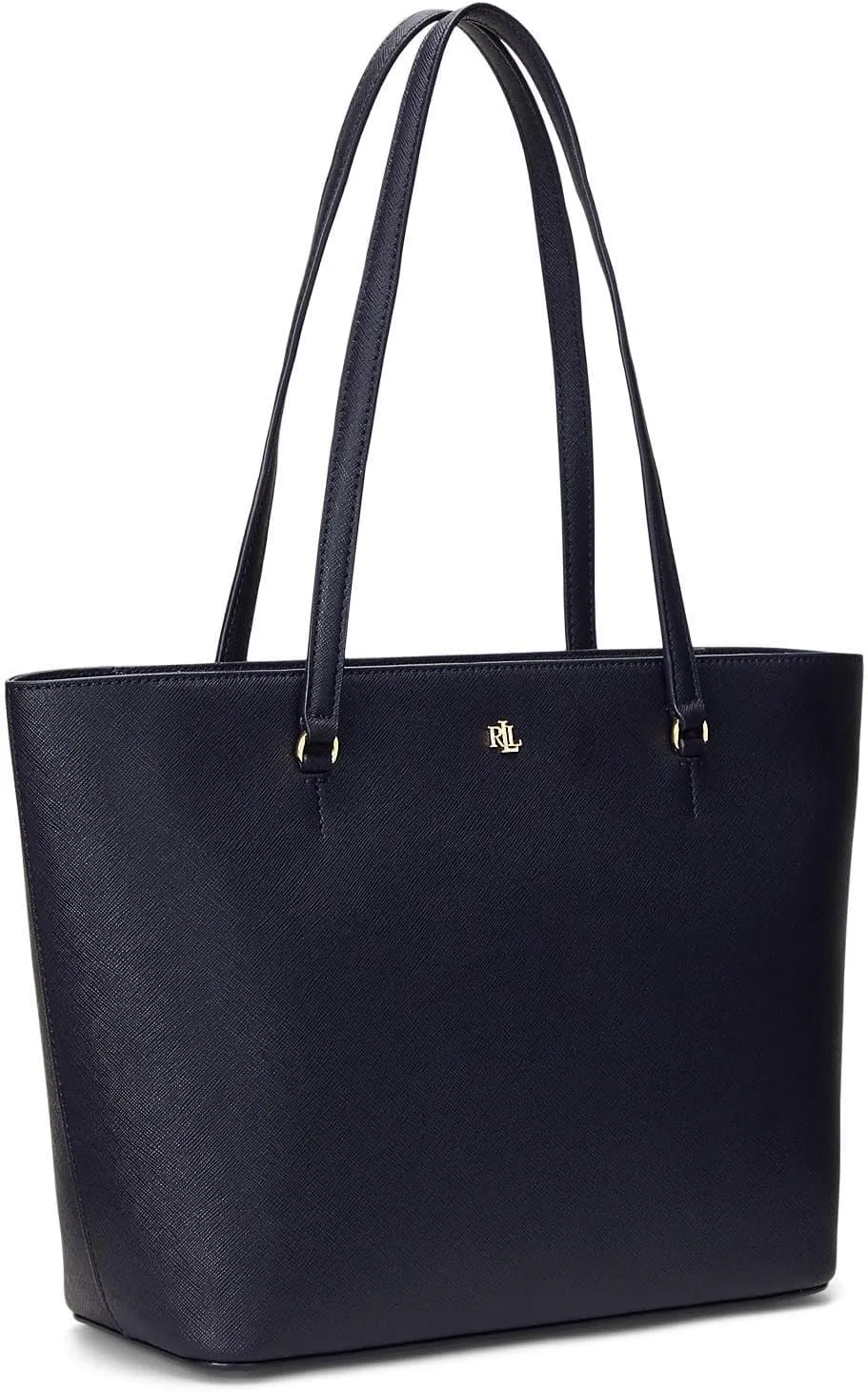 Lauren Ralph Lauren Crosshatch Leather Medium Karly Shopper Tote