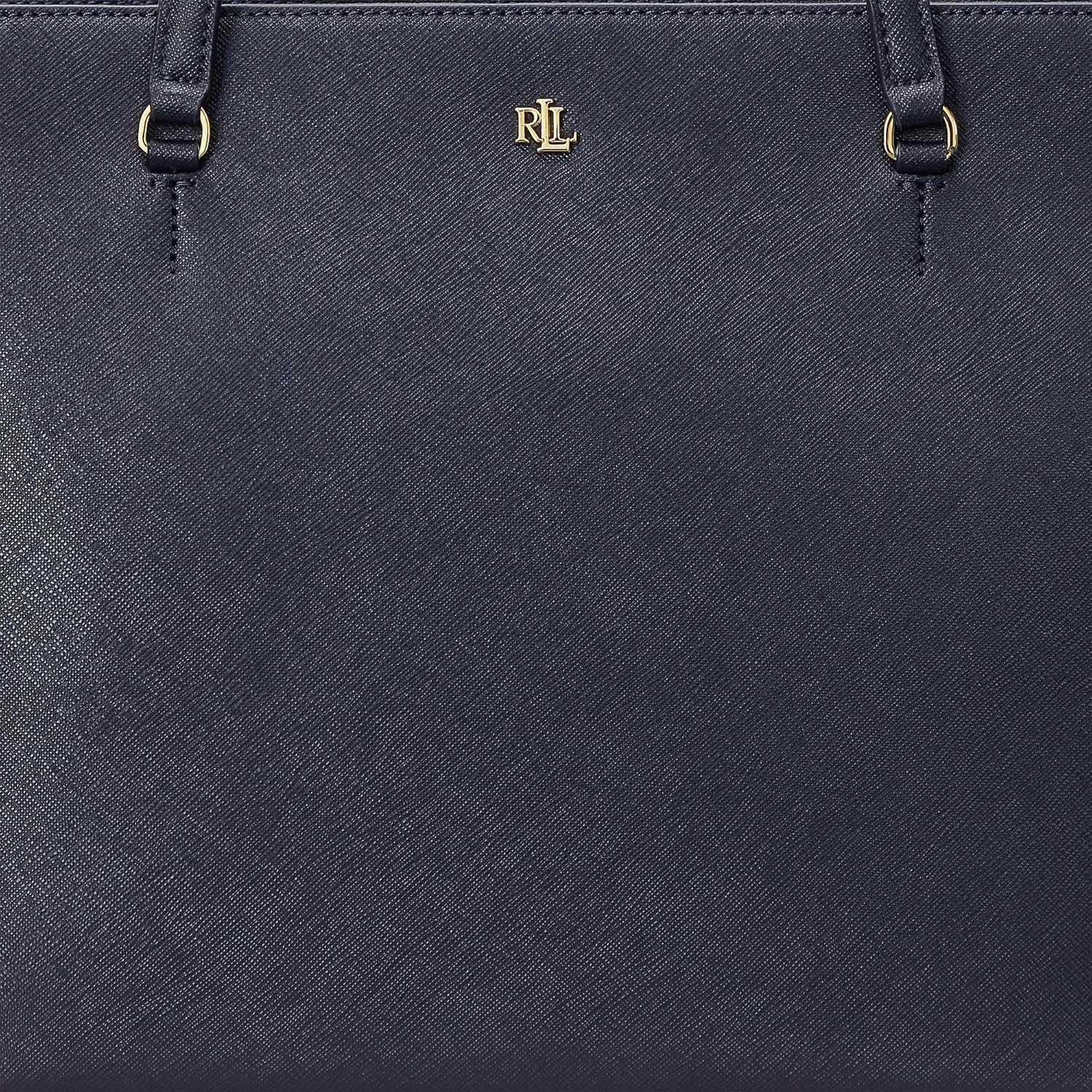 Lauren Ralph Lauren Crosshatch Leather Medium Karly Shopper Tote