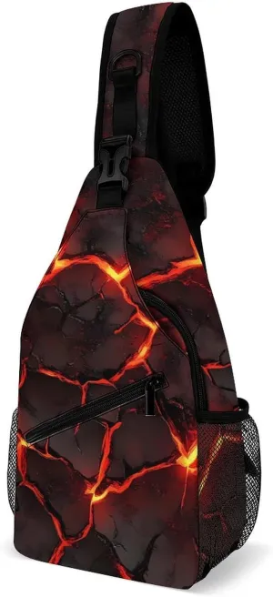 Lava Magma Fashion Chest Bag for Men Small Sling Bag Backpack Crossbody Travel Hiking Daypack