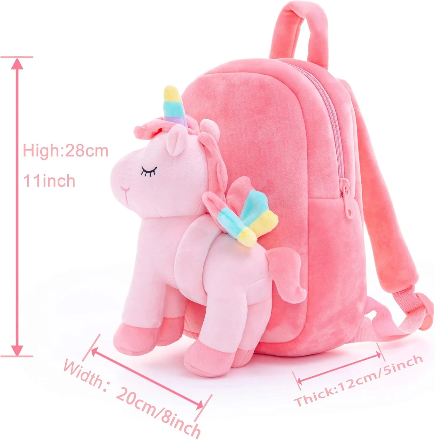 Lazada Unicorn Kids Backpack Stuffed Toy Toddler Backpacks Plush Backpack Pink 9.5"
