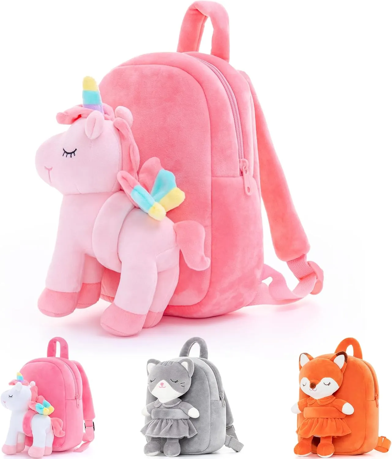 Lazada Unicorn Kids Backpack Stuffed Toy Toddler Backpacks Plush Backpack Pink 9.5"