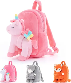 Lazada Unicorn Kids Backpack Stuffed Toy Toddler Backpacks Plush Backpack Pink 9.5"