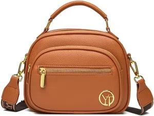 Leather Bag, Multifunctional Compartment Adjustable Wide Shoulder Strap Leather Bag, Bags for Women