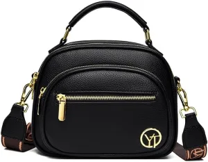 Leather Bag, Multifunctional Compartment Adjustable Wide Shoulder Strap Leather Bag, Bags for Women